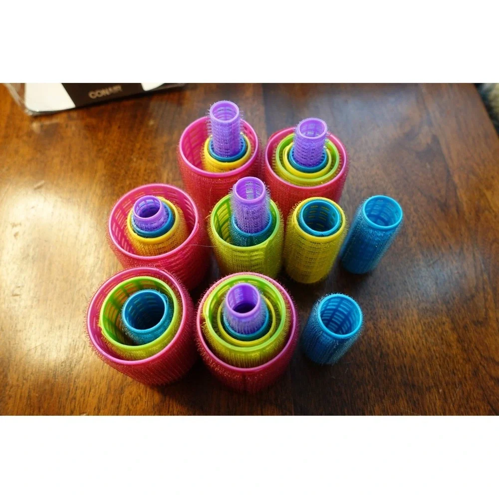 Conair‎ Self Grip Hair Rollers Set 28 Colorful Curls Volume Homemaker Retro
